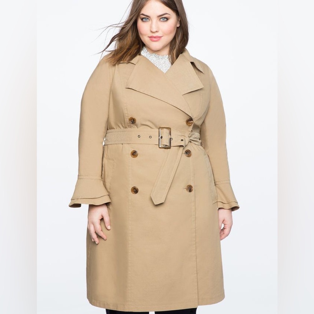 Eloquii Ruffle Sleeve Trench Size 18/20